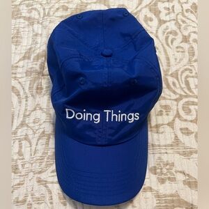 Outdoor Voices Hat Blue Doing Things Ball Cap Nylon Strap Back Embroidered